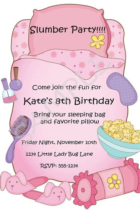 slumber party birthday invitations|free printable pajama invitations.